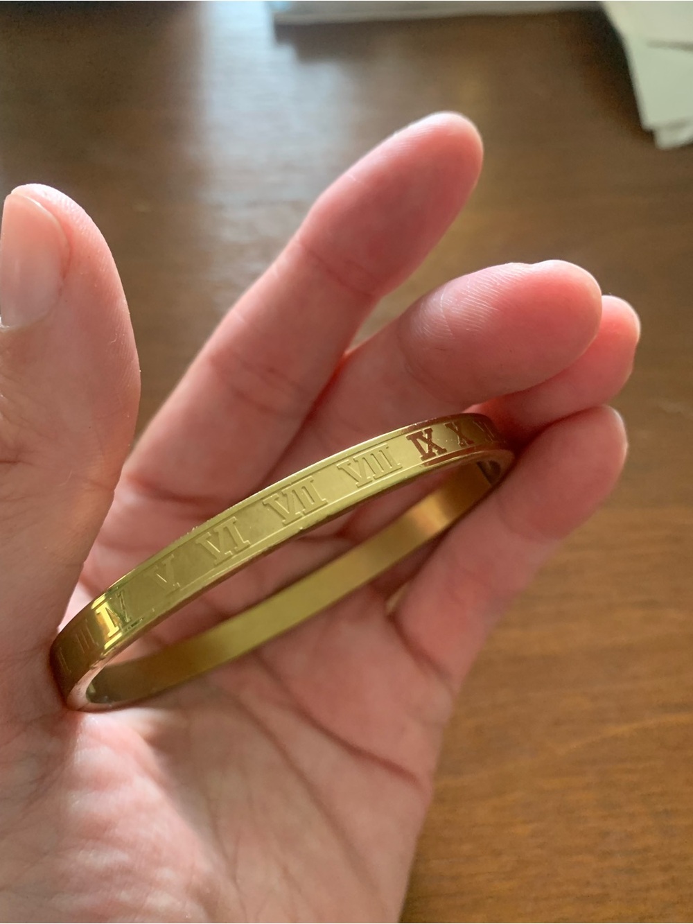 Hinged Roman Numeral Bangle Bracelet